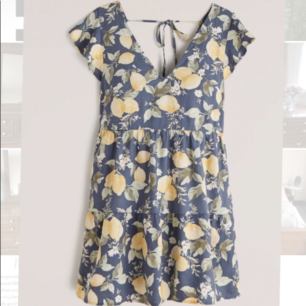 Abercrombie & Fitch Blue and Yellow Floral Dress